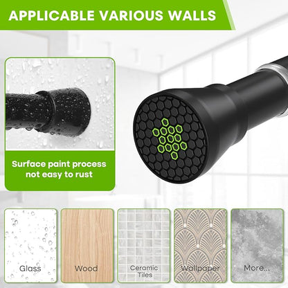 Shower Curtain Rod 30-64 inch 2Pack Shower Adjustable Curtain Rod No Drilling - Image 4