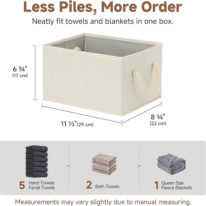 StorageWorks Storage Baskets for Shelves, Foldable Fabric Closet Storage Bins - Image 6