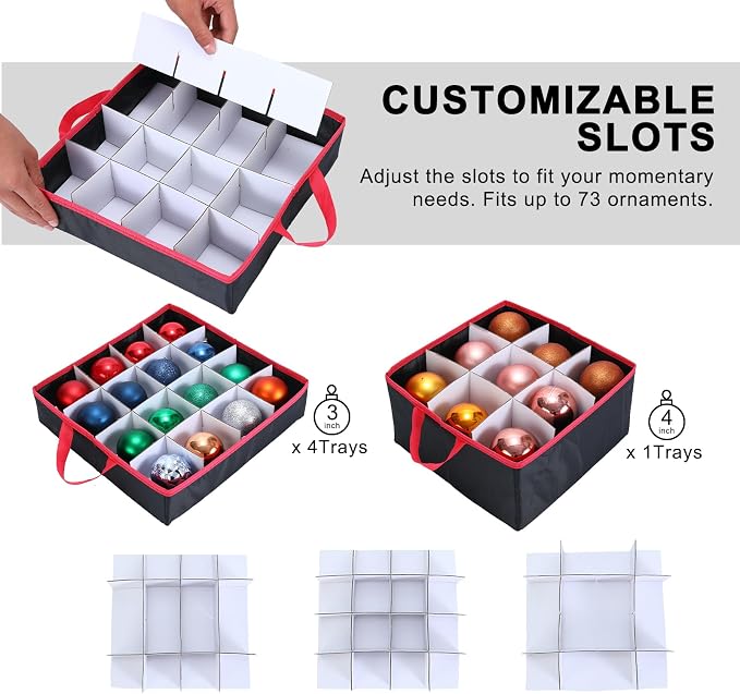 Large 2-in-1 Christmas Ornament Storage Box - Image 6