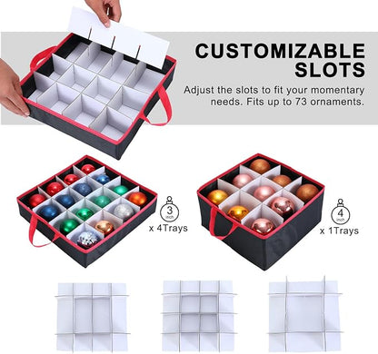 Large 2-in-1 Christmas Ornament Storage Box - Image 6