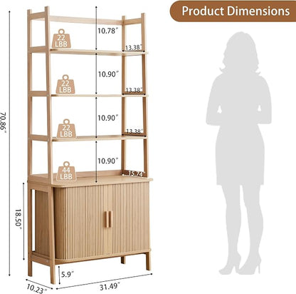 4-Tier Bookshelf, Tall Bookcase - Image 2