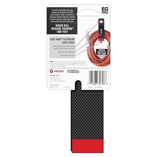 VELCRO Brand EASY HANG Extension Cord Organizer – Declutter Fast, Hang Smarter - Image 8