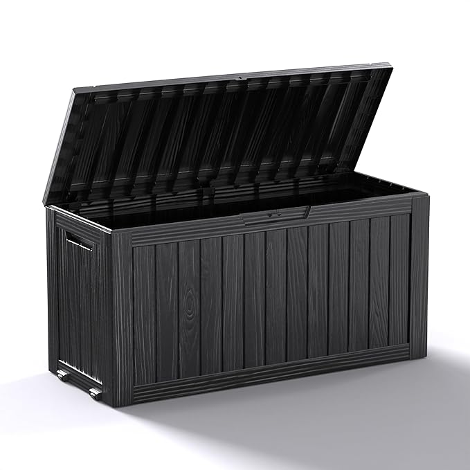 75 Gallon Outdoor Storage Box, Resin Deck Boxes Waterproof, Indoor Outdoor Bin by GGYI