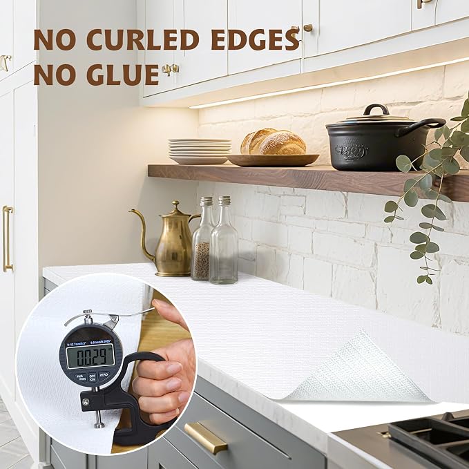 Shelf Liners for Kitchen Cabinets Non Adhesive Drawer Liner 17in x 20FT Pure - Image 8