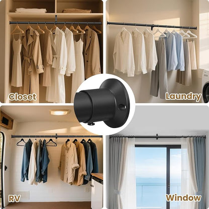 Closet Rod, 18 to 80 Inches Matte Black Closet Rods - Image 7