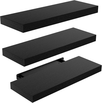 AMADA HOMEFURNISHING Floating Shelves Black, Wall Shelves by AMADAHOMEFURNISHING