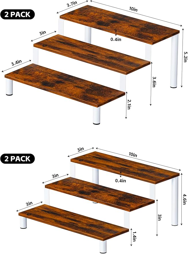 Wooden Display Stand Riser, 3 Tier Perfume Organizer Stand Cupcake Stand Holder - Image 7