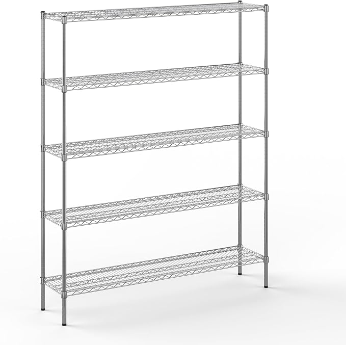 14" Deep x 60" Wide x 74" Height Wire Shelving Kit | 5-Tier | NSF Commercial by Regal+Altair