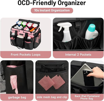 Large Cleaning Caddy for Cleaning Supplies Organizer, Rolling Cleaning Caddy - Image 5