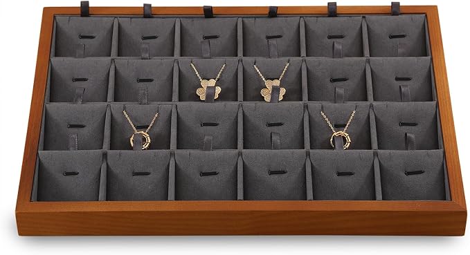 Necklace Storage, Wood Jewelry Trays by Yinbeini