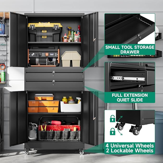 Letaya Metal Garage Storage Cabinet - Image 4
