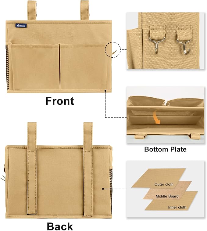 Surblue Bedside Caddy Hanging Organizer Bedside Storage Bag - Image 2