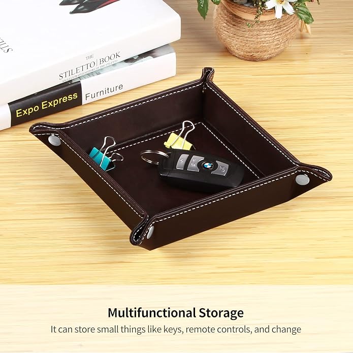 YAPISHI Key Dish Bowl for Men, Entryway Catchall Holder Bedside Table Valet - Image 2