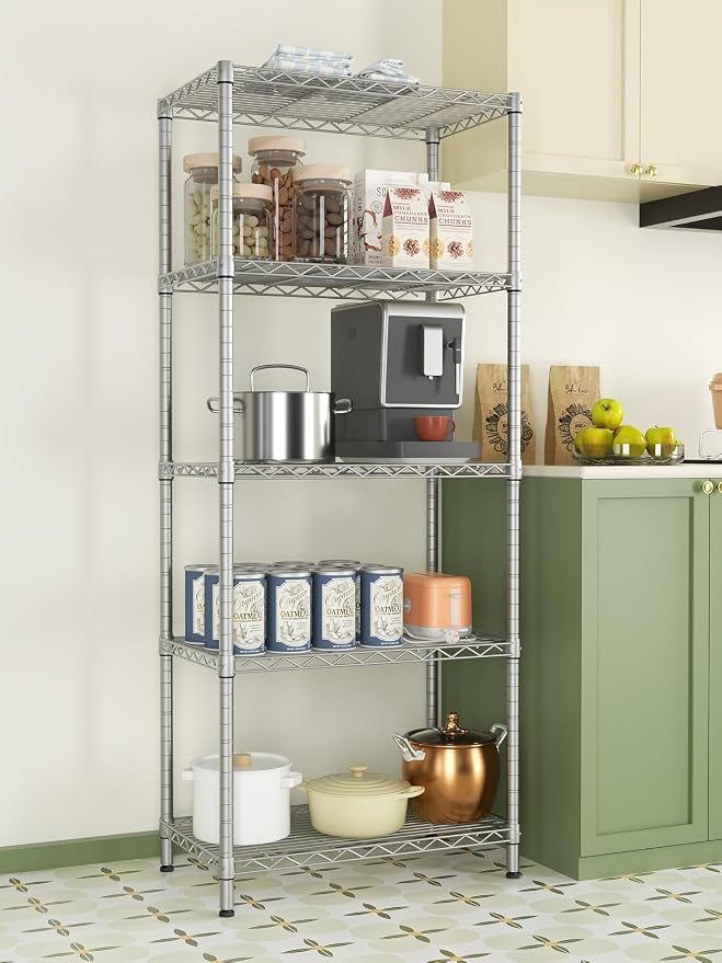 SINGAYE 5 Tier Storage Garage Shelving Units Heavy Duty Wire Shelves Pantry - Image 2