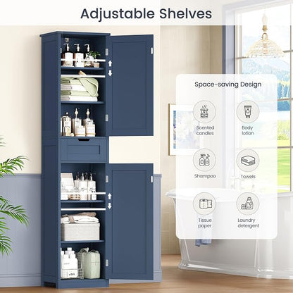 Iwell 67" Tall Bathroom Cabinet, Storage Cabinet - Image 6