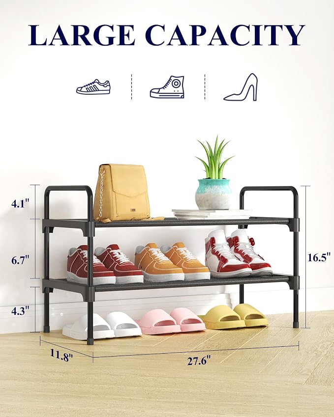 Kitsure Shoe Rack for Closet, Sturdy and Long-Lasting Shoe Shelf, Shoe Rack for - Image 2