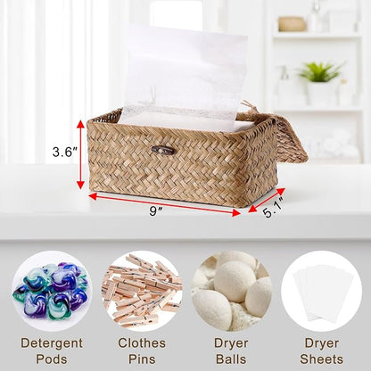 Dryer Sheet Holder, Woven Seagrass Dryer Sheets Container - Image 4
