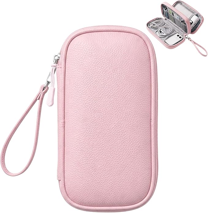 Leather Electronic Organizer Bag, Waterproof Travel Tech Pouch by Unknown