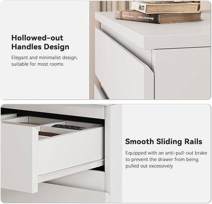White Tall 7 Drawer Dresser for Bedroom, Modern Wood Closet Dressers & Chests - Image 5