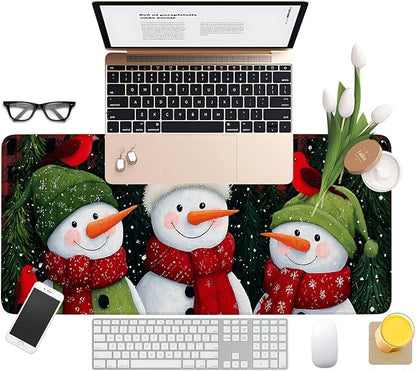 Three Snowmen Gaming Mouse Pad 31.5"x11.8"Desk Mat Anti-Slip Rubber Base & - Image 8