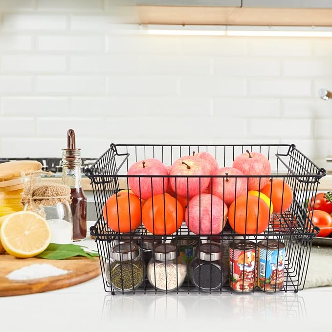 Set of 2 Stackable XXL Wire Baskets - Image 3