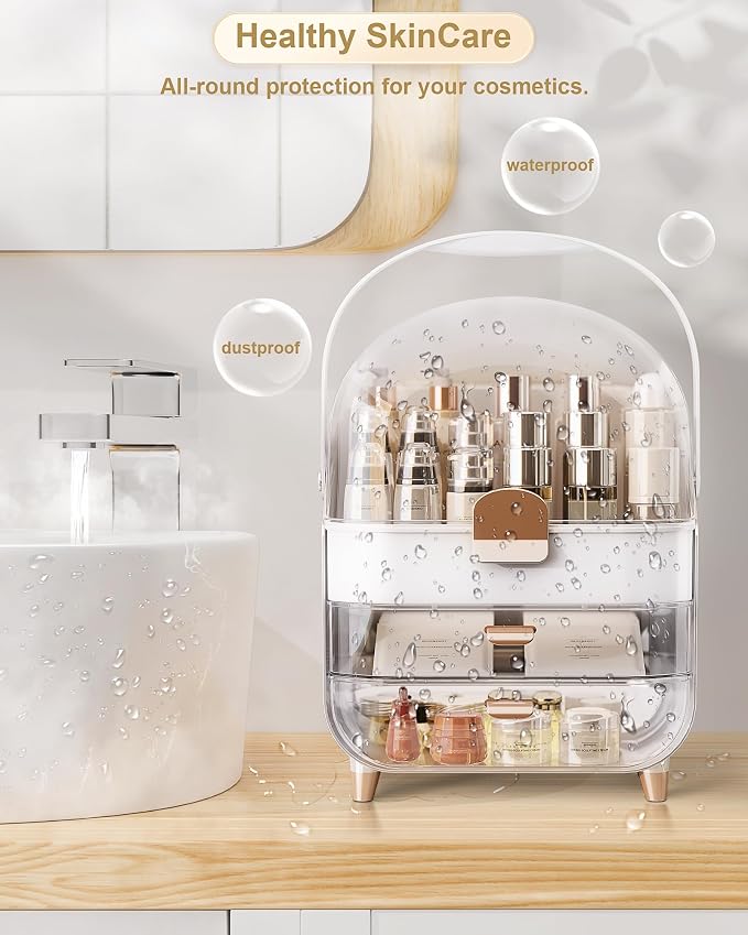 Makeup Organizer, Skincare Holder Bathroom Counter Organizer, Storage Box - Image 7