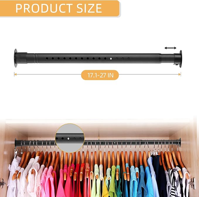 Closet Rods for Hanging Clothes, 1.3 Inch Diameter Heavy Duty Closet Rod 17-28 - Image 6