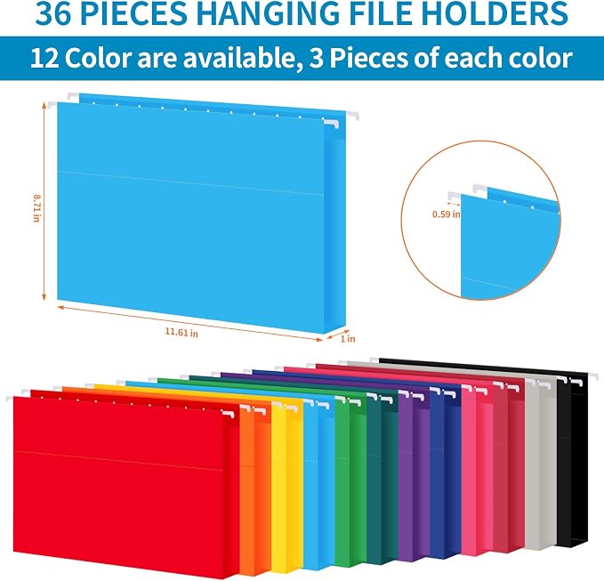 36 Pack Hanging File Folders, Letter Size - Image 3