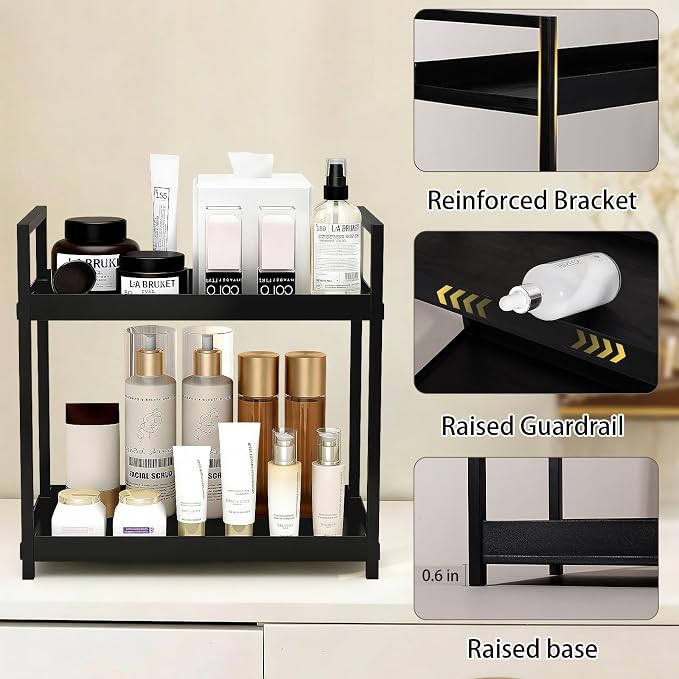 Bathroom Counter Organizer 2 Tier Vanity Storage Countertop Shelf Makeup - Image 5