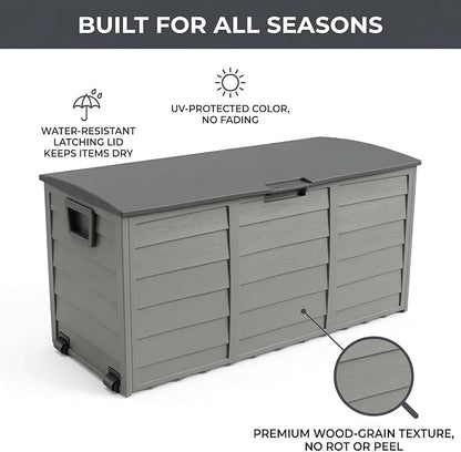 75 Gallon Outdoor Storage Box, 260L Waterproof Resin Deck Box - Image 3