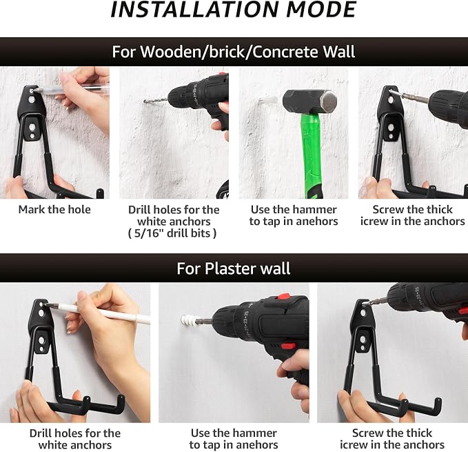40 Pack Utility Steel Heavy Duty Wall Mount Garage Hooks, - Image 3
