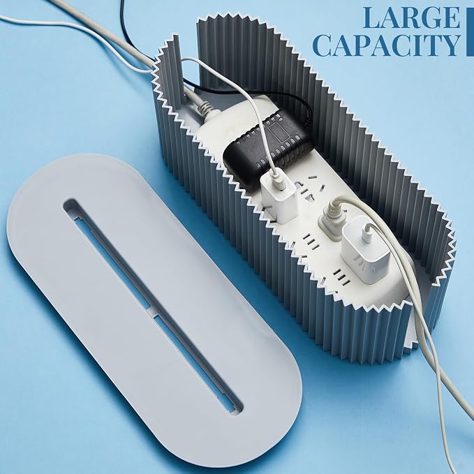 Marsui 2 Pcs Gray Cable Management Organizer Box - Image 3