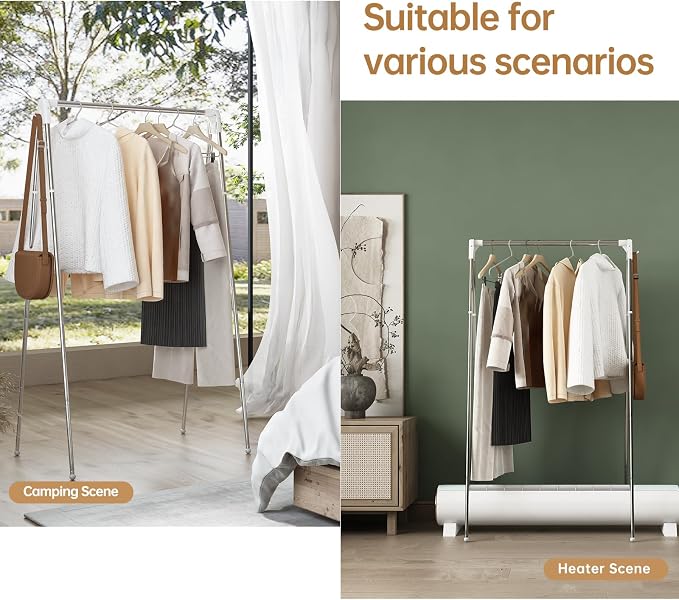Clothes Drying Rack Foldable, Stainless Steel Portable Clothes Rack Collapsible - Image 5
