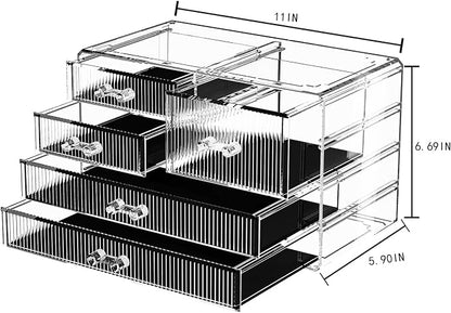 ZHIAI Stackable Storage Drawers, Acrylic Bathroom Counter Organizer Clear - Image 6
