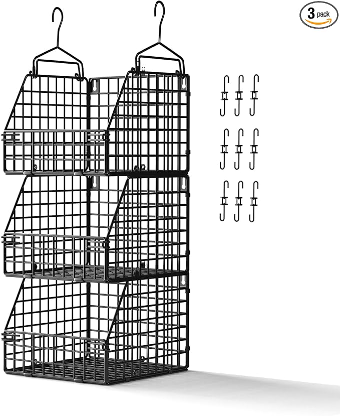PUPPYCUTE Larger & Deeper Hanging Storage Basket, Closet Organizers and Storage by PUPPYCUTE