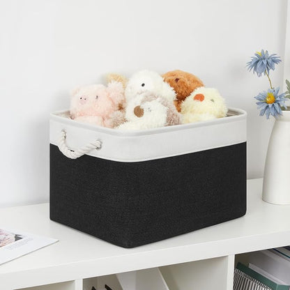 Bidtakay Black Storage Baskets for Shelves Collapsible Organizer Baskets for - Image 9