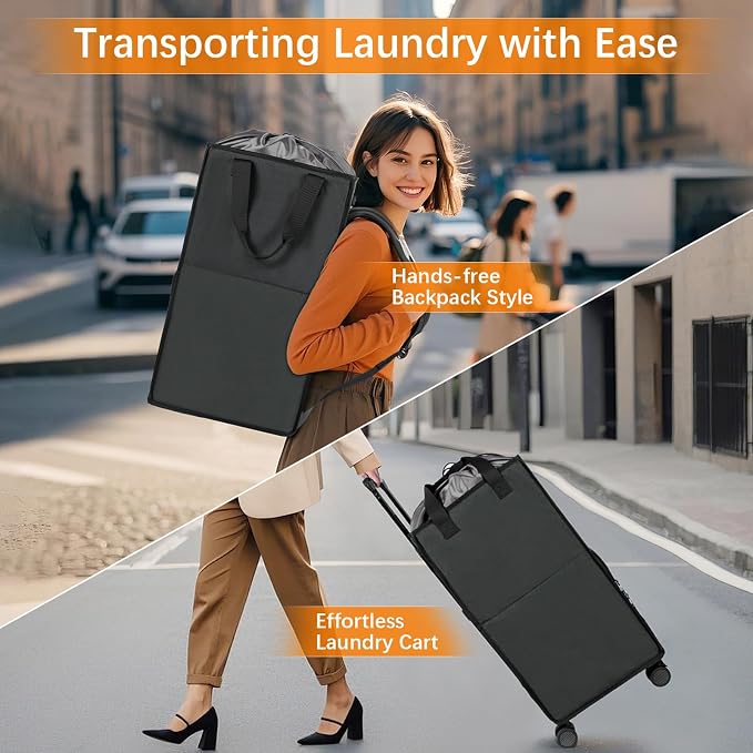 Bukere Extra Large 3 in 1 Rolling Laundry Backpack Bag - Image 3