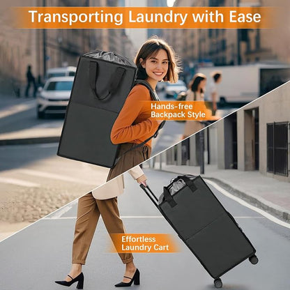 Bukere Extra Large 3 in 1 Rolling Laundry Backpack Bag - Image 3