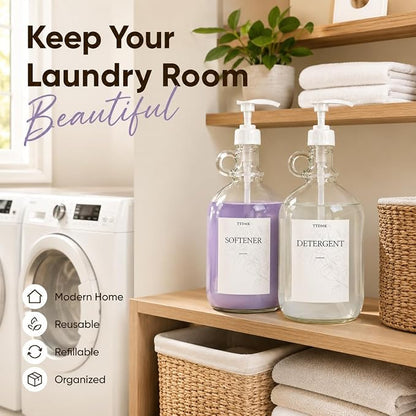 3 Pcs Glass Laundry Detergent Dispenser, Half Gallon Liquid Laundry Soap - Image 7