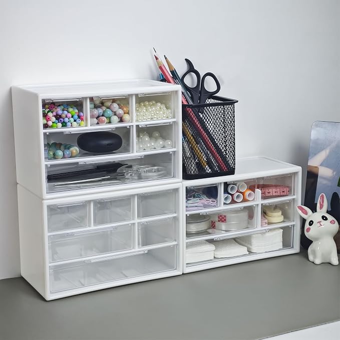 NEWOMEVA 6-Drawer Plastic Drawer Storage Box Jewelry Organizer Bathroom - Image 2