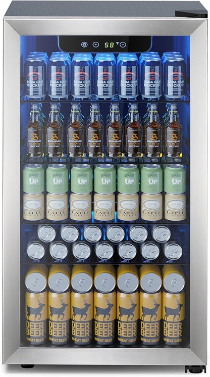 Mini Fridge 130 Can Beverage Refrigerator Cooler, 3.2 Cu.Ft Drink Fridge by Electactic