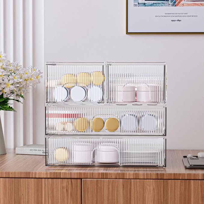 ZHIAI Stackable Storage Box, Acrylic Organizer, Cosmetic Organizer - Image 4