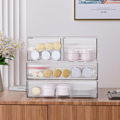ZHIAI Stackable Storage Box, Acrylic Organizer, Cosmetic Organizer - Image 4