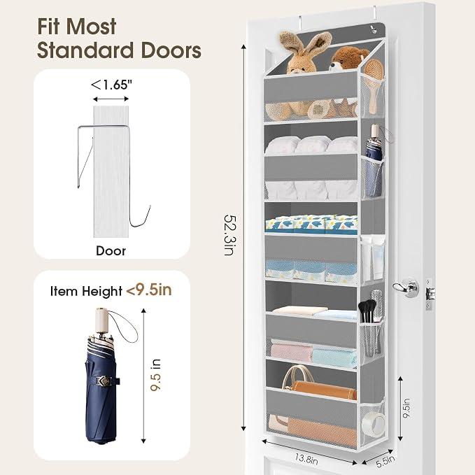 2 Pack Over The Door Organizer, Hanging Storage Organizer - Image 2