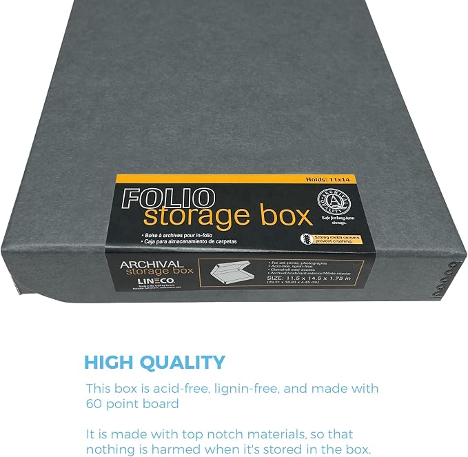 Lineco Clamshell Archival Storage Box, 11.5x14.5x1.75 Inch, Organize and Store - Image 5