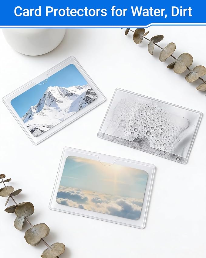 20 PCS Clear Self Adhesive Plastic Label Pockets, Top Loading Business & - Image 8