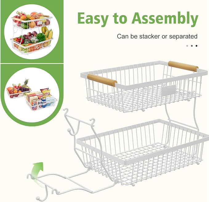 2 Tier Fruit Basket for Kitchen Counter - Image 8