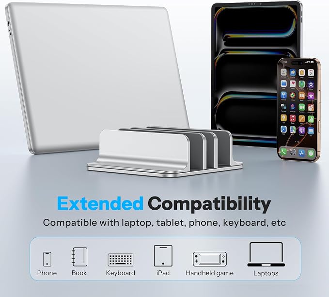 OMOTON Vertical Laptop Stand, Desktop Aluminum Mac Book Stand - Image 6