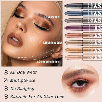 Red Eyeshadow Stick Shimmer Cream Single Eyeshadow Pencil Makeup, High - Image 4