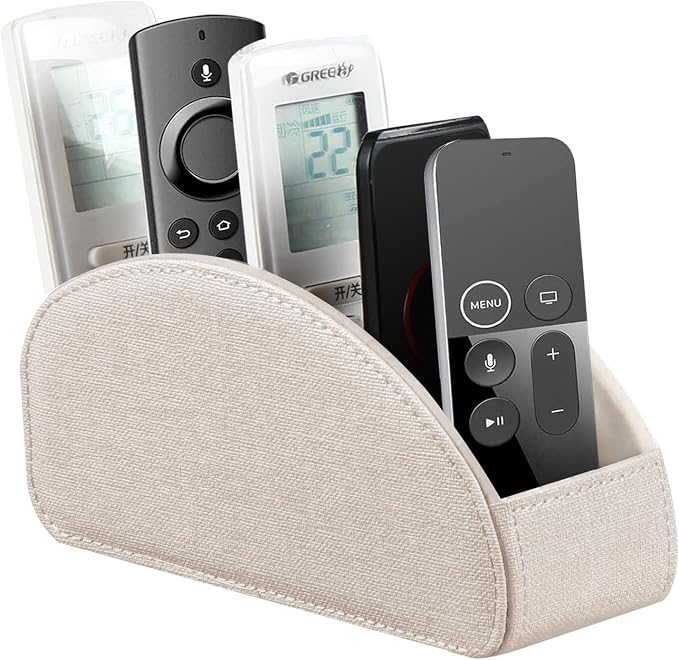 Remote Control Holder Leather 5 Rooms Desk Organizer and Decorations by YAPISHI